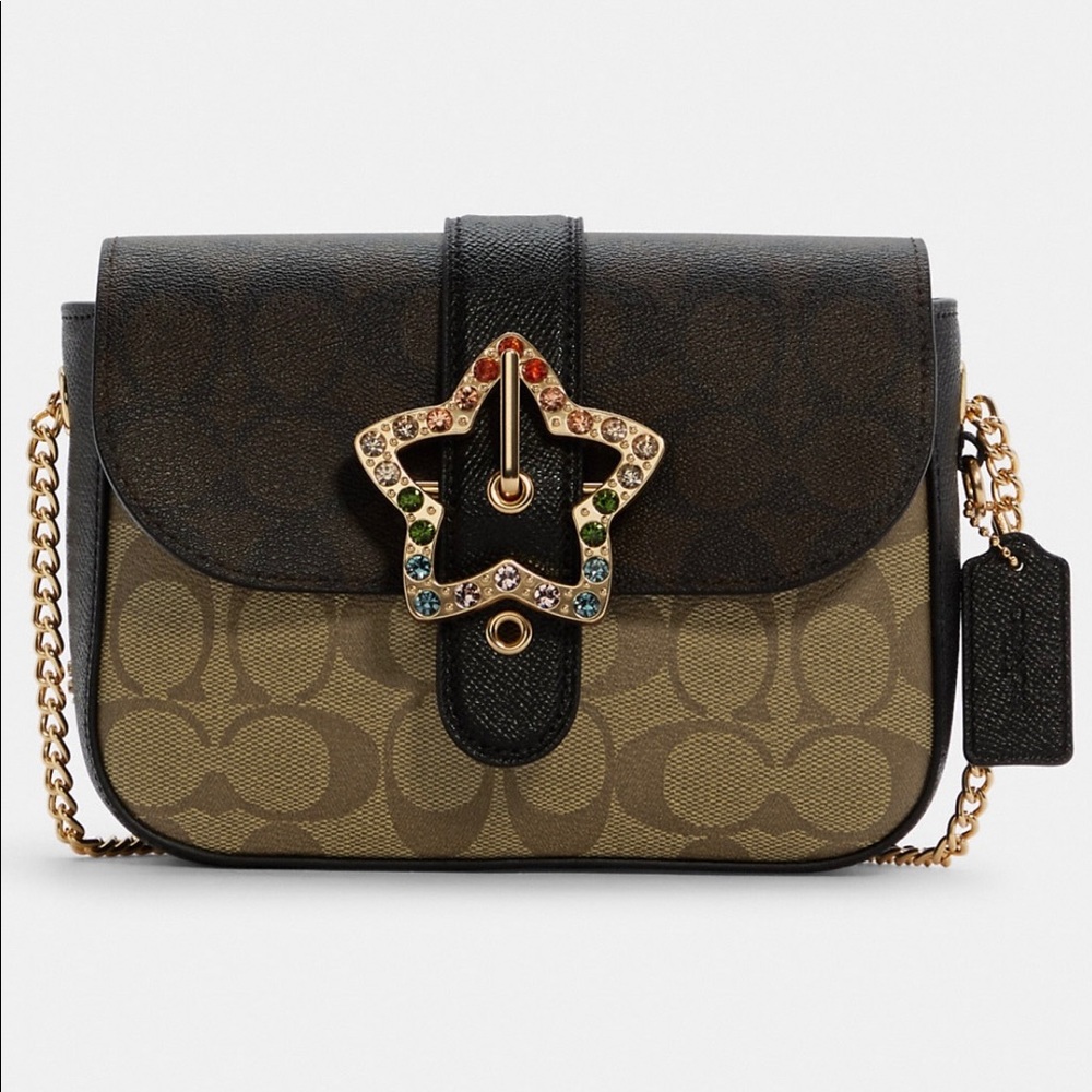 Gemma Crossbody In Blocked Signature Canvas With Star Buckle